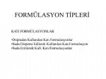Tarım İlaçlarında Formülasyon Tipleri Tarım İlaçlarında Formülasyon Tipleri