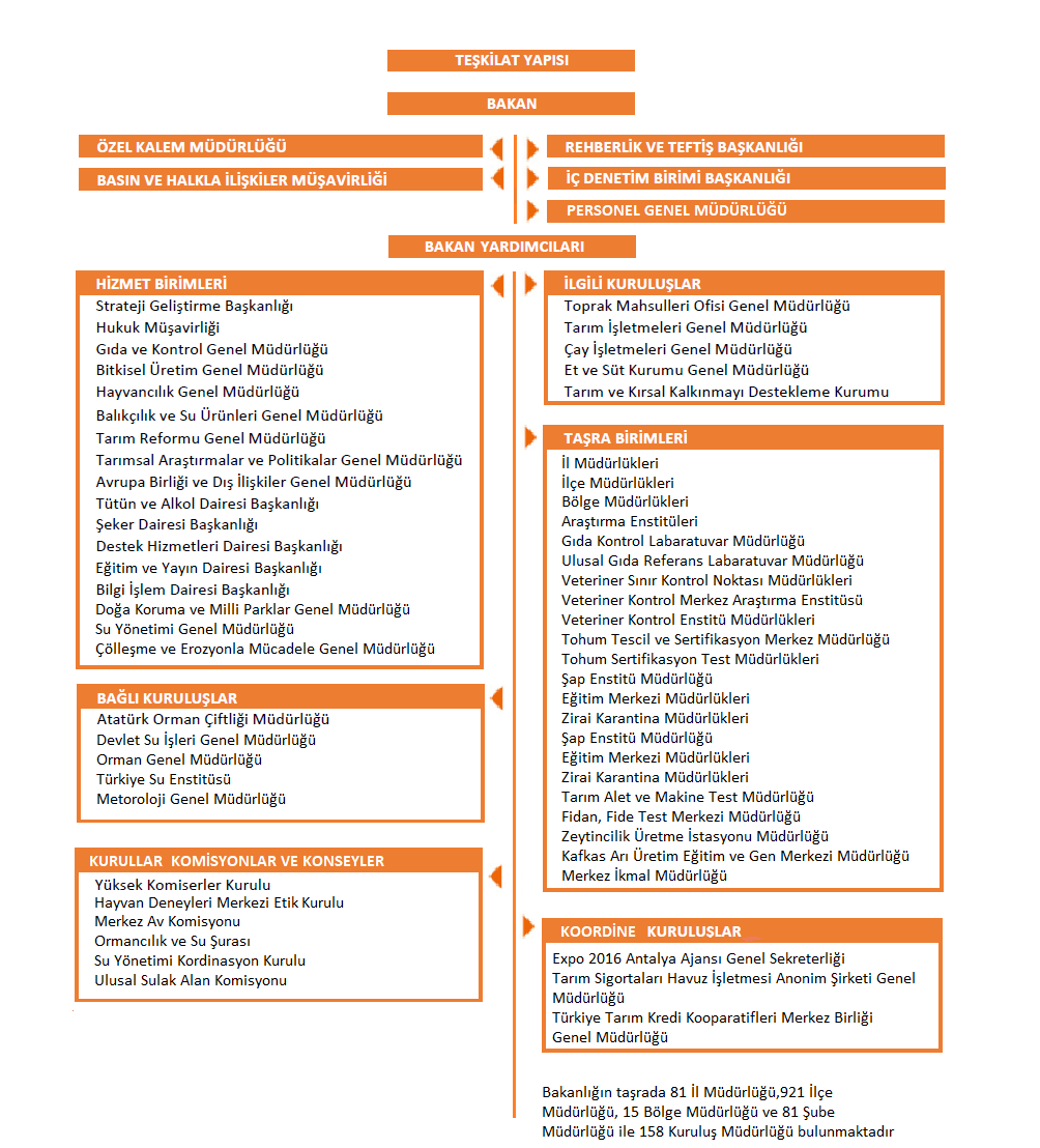 Tarım Ve Orman Bakanlığının Teşkilat Yapısı